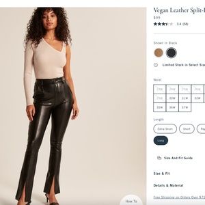 Abercrombie & Fitch Vegan Leather Split-Hem Pants